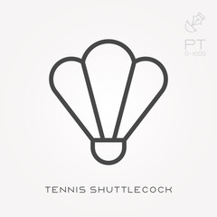 Line icon tennis shuttlecock