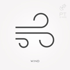Line icon wind