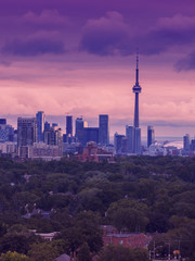 De skyline van Toronto, het uitzicht vanaf mijn balkon
