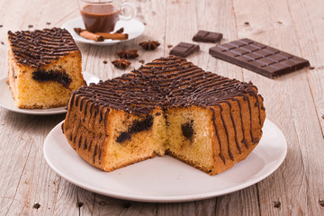 Chocolate cake. 