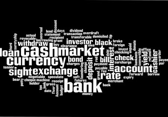 Business english Money theme. Tag cloud background. 