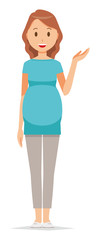 Fototapeta premium A pregnant woman wearing green clothes is informed