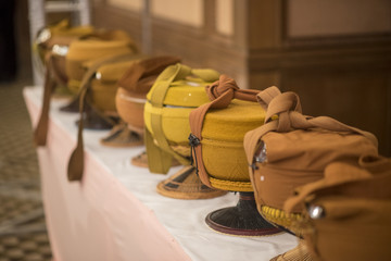 Thai food for monk in wedding ceremony