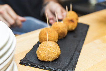 Spanish tapas called pintxos of the Basque country