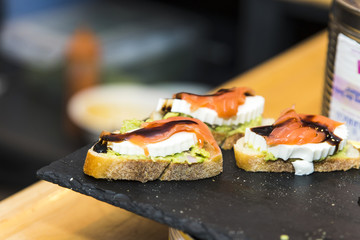 Spanish tapas called pintxos of the Basque country