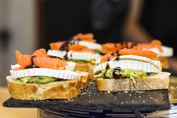 Spanish tapas called pintxos of the Basque country