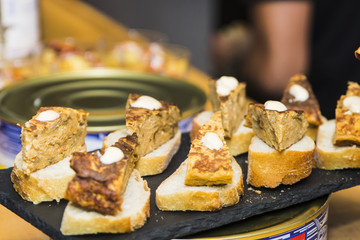 Spanish tapas called pintxos of the Basque country