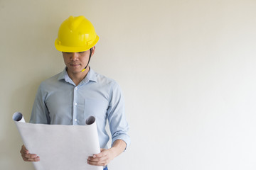 engineer working concept planning  with white background 