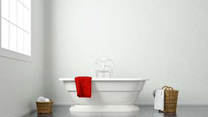 Obraz na płótnie Canvas Bright bathroom with copy space 3d rendering