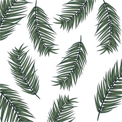 Summer vector banner with palm leaves. It is summer time