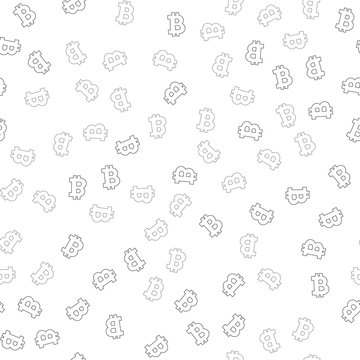 Cryptocurrency seamless pattern. Crypto currency background.