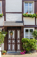 Fototapeta na wymiar Door to a half timbered house in Soest
