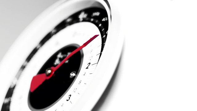 Black and white and colour Vintage scale close up, view of numeric household scale instrument and indicator, measuring food for preparing meals