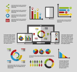 business statistics graph demographics population chart people infographic technology vector illustration