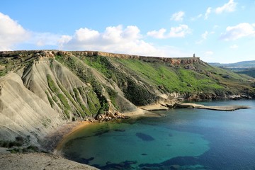 Landscape of Gnejna Bay in Malta