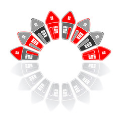 Houses in circle shape. Real estate concept.