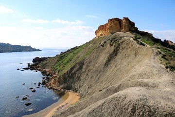 Fototapeta na wymiar Landscape of Gnejna Bay in Malta