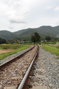 Railroad tracks at Mae Tha, Lamphun, Northern Thailand.