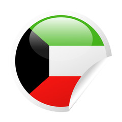 Kuwait Flag Vector Round Corner Paper Icon