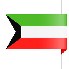 Kuwait Flag Vector Bookmark Icon