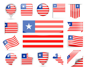 Liberia Flag Vector Set
