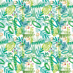 Cotton fabric Jungle Green - Pattern