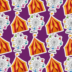 carnival tent circus enjoy festive background vector illustration