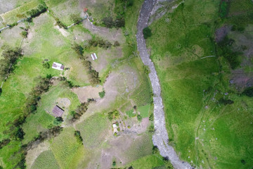 Fields aerial view