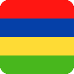 Mauritius Flag Vector Square Flat Icon