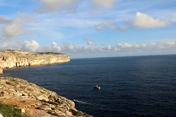 Fototapeta na wymiar Landscape of Golden Bay in Malta