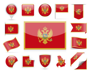 Montenegro Flag Vector Set