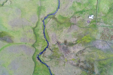 Fields aerial view