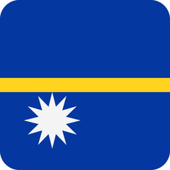 Nauru Flag Vector Square Flat Icon