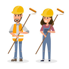 architect, foreman, engineering construction worker in different character