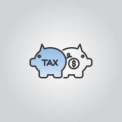 tax icon pig silhouette vector