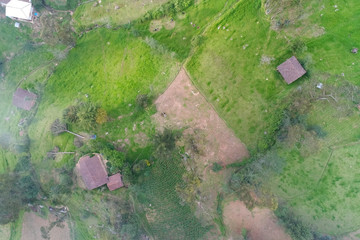 Fields aerial view