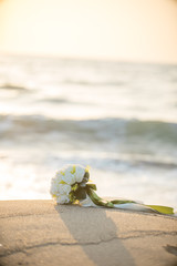 海とウェディングブーケ