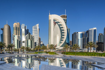 West Bay on the Corniche in Doha Qatar