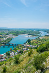 Scenic views from the walls of the medieval fortress of Rozafa.