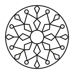 Fototapeta premium Simple Mandala Shape for Coloring. Geometric Ornament. Vector.