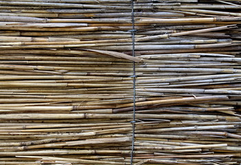 Background of reed mats close-ups.