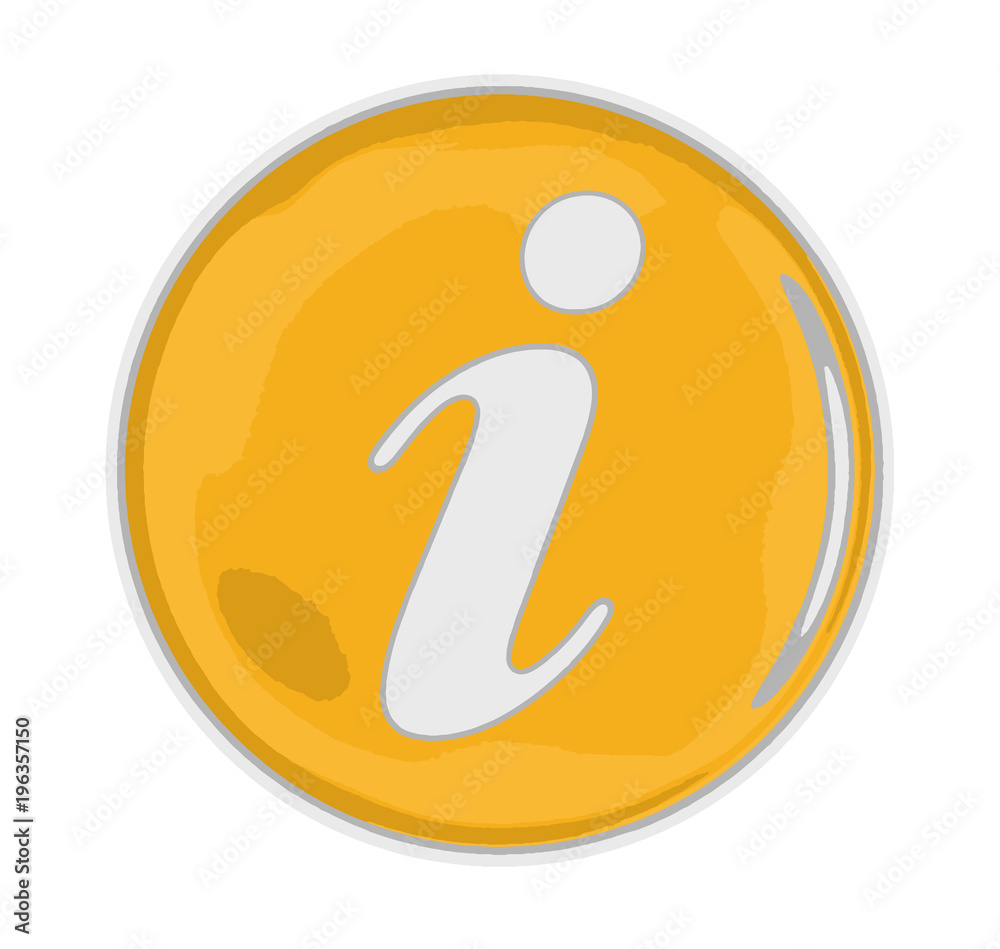 Poster button with info. image with clipping path