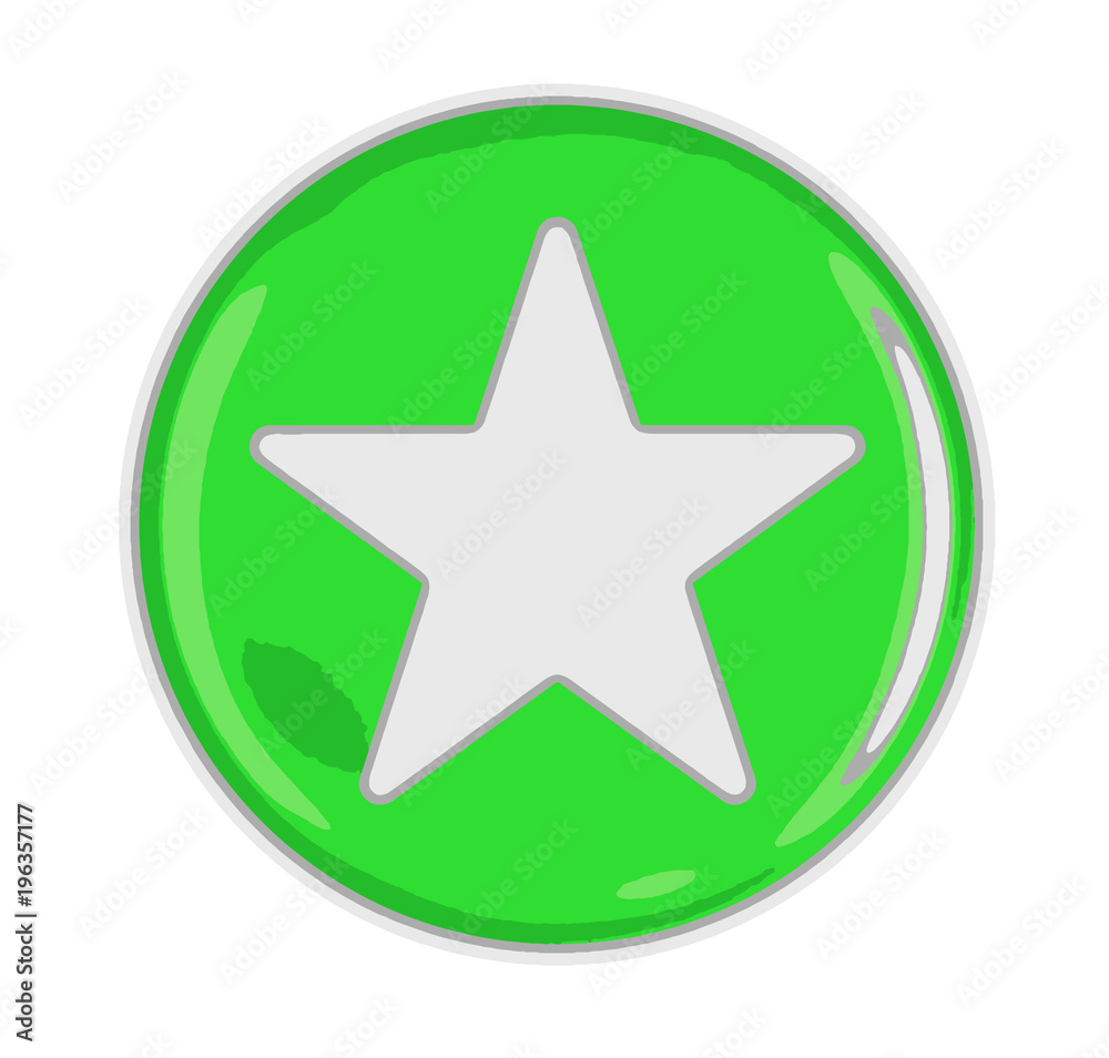 Poster button with star. image with clipping path