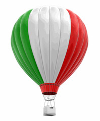 Naklejka premium Hot Air Balloon with Italian Flag. Image with clipping path