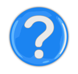Button with Question Mark. Image with clipping path