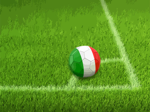 Soccer football with Italian flag