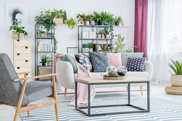 Floral living room interior