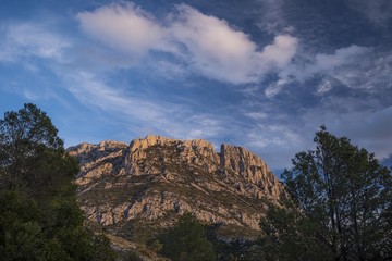 Fototapeta na wymiar Puig Campana peak west face (1.410m), Finestrat,Costa Blanca, Alicante province, Spain, Europe