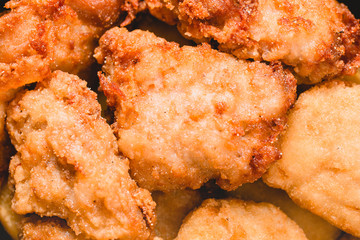 chicken nuggets and fried  chicken closeup