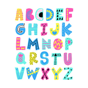 Vector summer alphabet